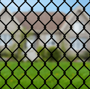 Chain Link Fence with Black Vinyl Coating
