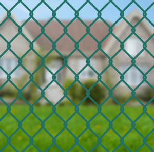 Chain Link Fence with Green Vinyl Coating