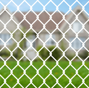 Chain Link Fence with White Vinyl Coating