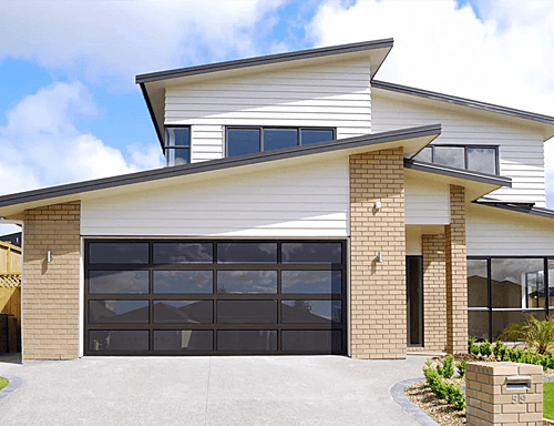 A Home with Full-View Aluminum Garage Doors