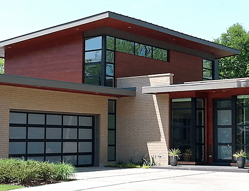 A Home with Full-View Aluminum Garage Doors