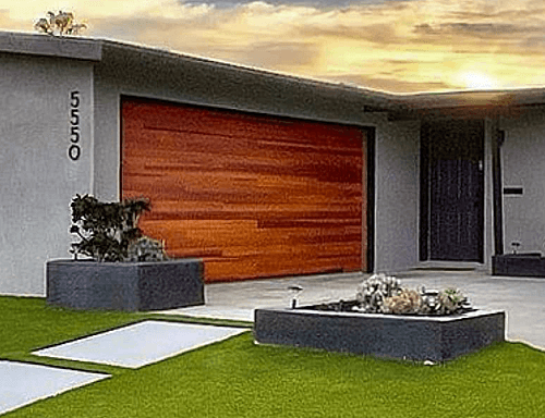 A Home with Modern Style Planks Garage Doors