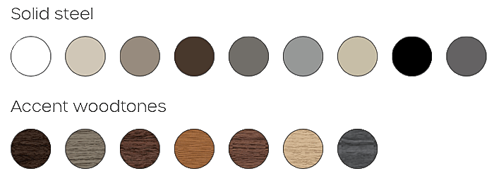 Optional Colour Choices for Planks Garage Doors