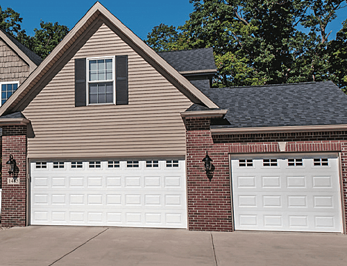 A Home with Raised Panel Garage Doors