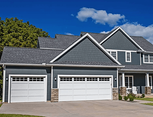 A Home with Recessed Panel Garage Doors