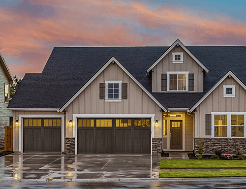 A Home with Shoreline Garage Doors